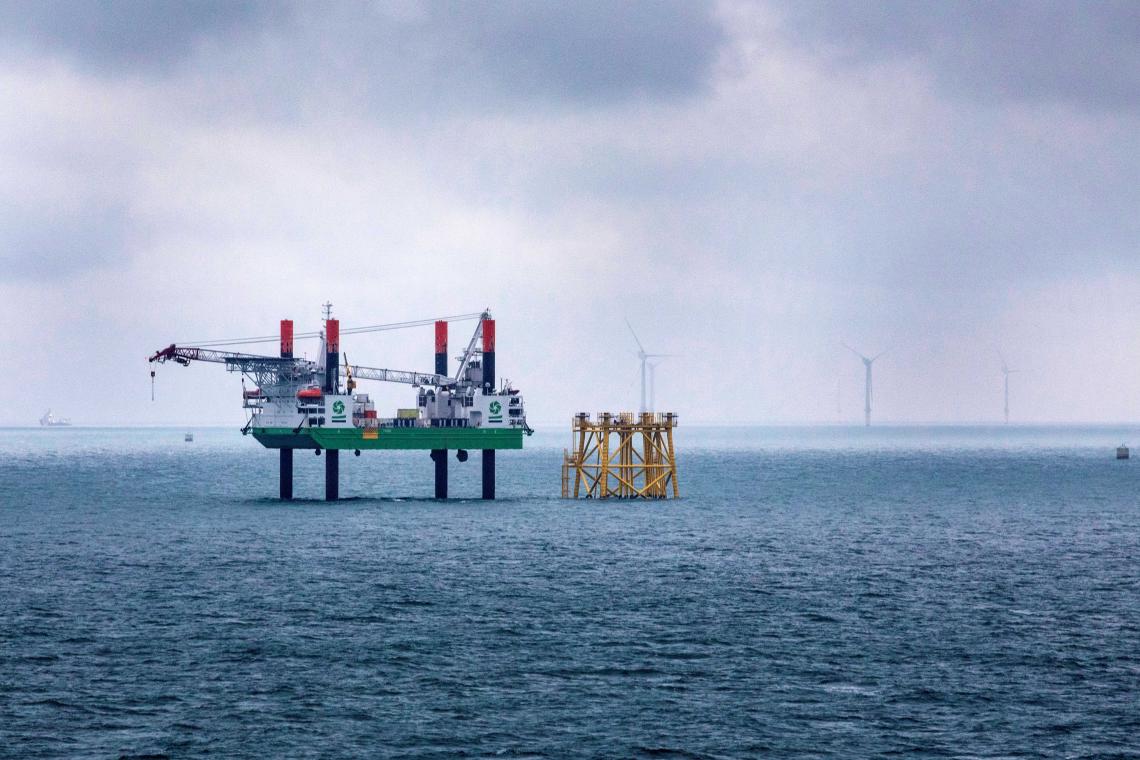 Offshore equipment at Merkur offshore wind farm, Germany